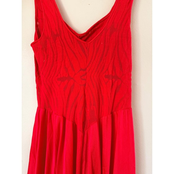 VTG Rare Olga Red Ruched Bow Maxi Nightgown/Slip  Size M Romantic Feminine - Picture 5 of 8